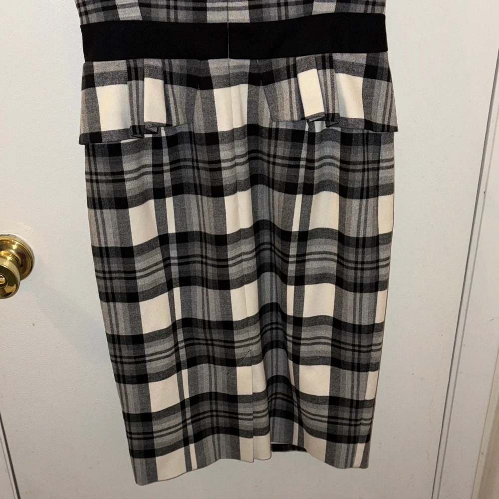 Black & White Plaid Sheath Dress with Waist Detail Karen Millen - Picture 7 of 14